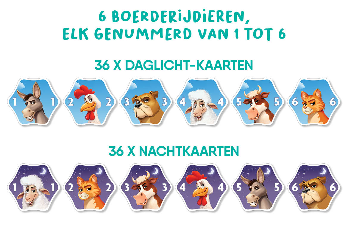 260703-FlexiQ-FXG 702-OnesieWhooo!-10a-CardsDaylightNighttime-NL-LR Flexiq Games - Onesie Whooo! game - 6 boederijdieren in dag en nacht